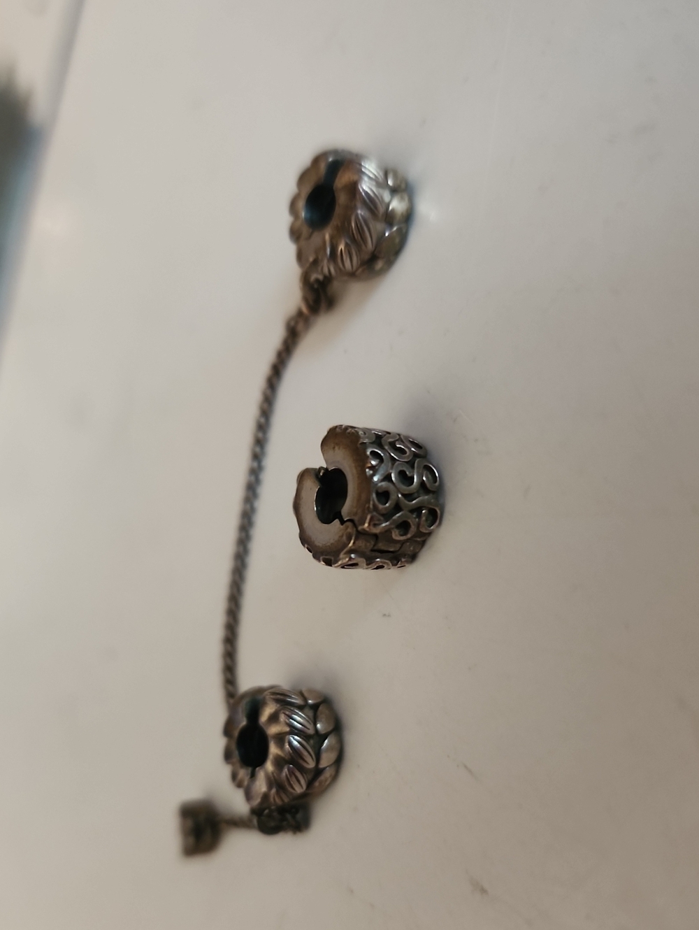 Pandora Flora Bracelet Set - Spacer And Safety Chain